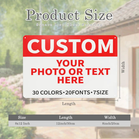 Custom metal sign with red and white design, showcasing customization options for Dope Custom Outdoor Metal Signs For Home Office Business 12x8 Inches Durable Personalized Road Garden Parking Decorative Signs With Over 30 Color Options And 20 Font Choices For Any Location.