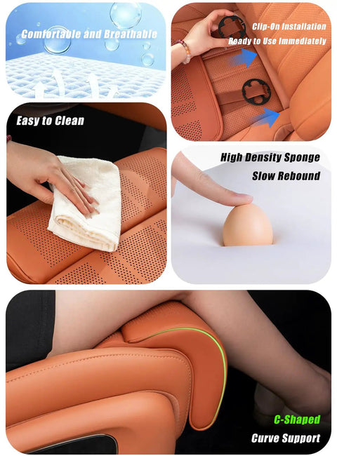 Ergonomic Mini John Cooper Works Electric Thigh Support Cushion With Soft Pu Leather Leg Rest Pad, easy to clean surface and installation.