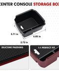 Center Console Organizer For Taos And Tiguan 2022 To 2026 And 2018 To 2024 with non-slip silicone mats and insert tray dimensions