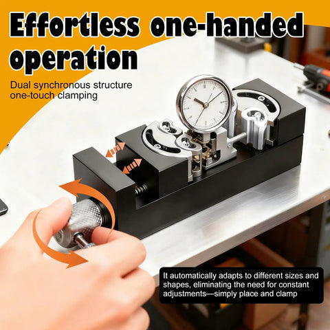 Compact Handy Vise Clamp for DIY Projects and Crafts, Jewelry Making, Electronics Repair, installed on a workbench