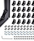 Black 2020 Aluminum T Slot Corner Bracket Kit With 20 Right Angle Connectors And 40 T Nuts And Screws For 6mm V Slot Profile