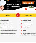 Comparison chart of 12 Inch Aluminum Pizza Peel With Foldable Wooden Handle highlighting benefits over other brands