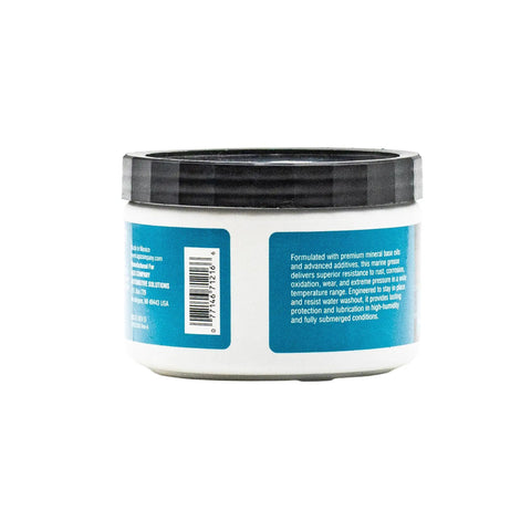 Back view of Go-To Premium Mineral Base Marine Grease With Water-Resistant Formula, Heavy-Duty Lubricant, 16 oz tub, showing label details