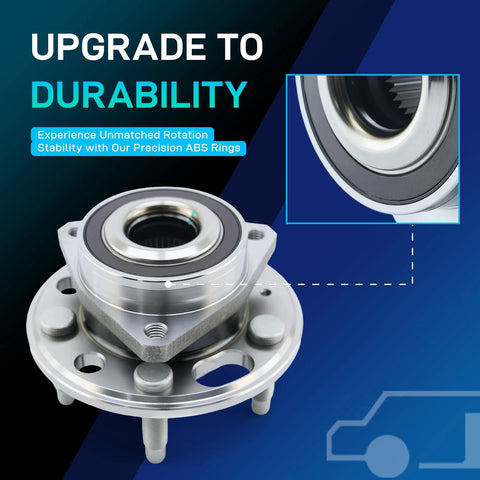 Two Pack Front And Rear Wheel Bearing Hub Assembly With ABS For 5 Lug Vehicles Compatible With 2010-2017 GMC Terrain and more