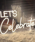 Celebrate LED Neon Sign for Wall Decor Indoor Bedroom Home Glow Up Light Up Sign Large Backdrop 23.6 Inch Warm White Flex Neon Lights