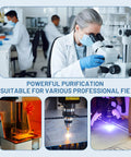 Scientists and engravers using high-power laser systems for purification with Beefy Power Laser Fume Extractor For D1 Pro S1 P2 F1 M1 Engravers