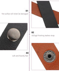 Premium Leather Cord Organizer Straps To Kick The Cable Chaos And Keep Your Setup Crisp While Traveling With Reusable Fasteners showing soft feel, storage strap details.