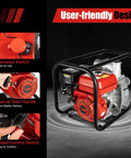 User-friendly design of Heavy Duty 75Hp Gas Powered Water Transfer Pump 3 Inch 60 M3 Hr Flow with speed control and flameout switch.