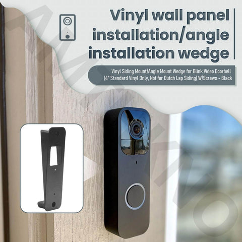 Vinyl Siding Mount And Angle Wedge For Video Doorbell 4 Inch Standard Vinyl Only Not For Dutch Lap Siding Includes Screws Black No Fuss Install Bracket For Outdoor Security Doorbell Mount