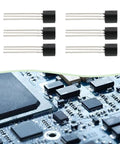 Image of Go-To Transistor Assortment Kit 100 Pcs TO-92 NPN BC550C PNP BC560C for Audio Amplifiers and Signal Processing on circuit board.