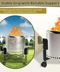 Fire Pit Trolley Stand For Solo Stove Bonfire And 19.5 Inch Fire Pits Heavy Duty Portable Base With Support Arm On Lawn