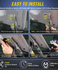 Step-by-step guide to install Heavy Duty Ditch Light Bracket Kit For Ford F150 Raptor Hood Hinges Mounts, no drilling required