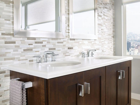 90 Degree Chrome Hand Towel Bar For Bathroom Durable Stainless Steel Toweling Rail Easy Access Towel Display next to sink