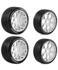 ARRMA 1/7 Scale RC Car Felony Infraction 6S RWD Upgrade Tire Set 2 Pieces Front And Rear 17mm Hex Wheels White For Mustang GT Style Racing