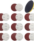 4 Inch Angle Grinder Sanding Discs Kit With Cushion Pads And Backing Pad, 100 Piece Adhesive Sandpaper Discs 40 To 800 Grit, Includes Drill Adapter