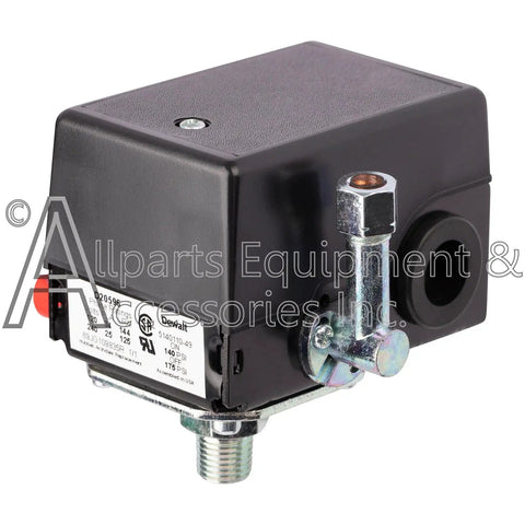 Side view of D20596 Pressure Switch Replacement For Air Compressor With Adjustable Settings And On Off Control Plug And Play