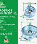 John Deere 48 Inch Mower Deck Rebuild Kit DIY Ready With 3 Pack Spindle Assembly GX22616 Pulley And GY20629 GY22172 Pulley dimensions