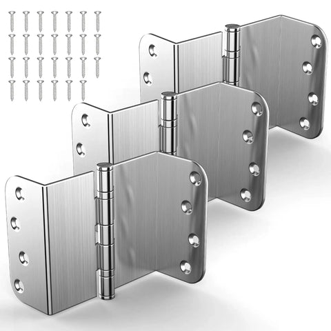 Expandable Offset Door Hinge Set 4 Inch Ball Bearing Hinges With Five Eighth Inch Radius Swing Clear Adds 2 Inches Of Door Space