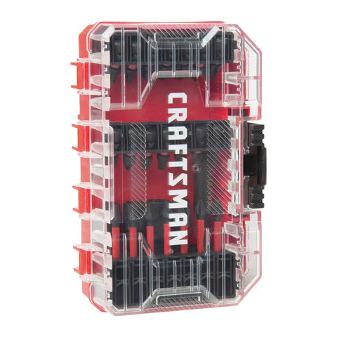 Impact Driver Bit Set With Phillips Slotted Torx Bits, CNC Machined Tips For A Precise Fit And Less Cam Out, clear storage case view