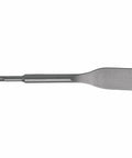 Tile Chisel For SDS Plus Hammer Quick Tile And Grout Removal With Flat Spade Design And Self Sharpening Edge Pro Grade Prying Tiles In One Piece Bosch Bulldog Xtreme Hammer Steel shown in side view