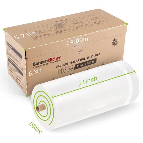 11 Inch By 150 Foot Vacuum Sealer Bags Roll With Built In Cutter, BPA Free, Commercial Grade For Meal Prep And Sous Vide