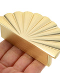 Semi Circle Cabinet Handles Set, Antique Brushed Gold Pulls for Kitchen Drawers, held in hand showing comfortable rounded grip