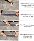 Step-by-step guide using Two Rolls Butyl Repair Tape Sealant For Roof Leaks, Pipe Cracks, And Outdoor Surfaces on concrete.