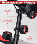 Super Cool Smart Tail Light Bike Alarm For Happy E-Bike Offroad MTB With Advanced 3D Vibration Sensor And Dark Tunnel Auto-Illumination mounted with zip ties, bracket, or tape