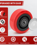 5 Inch By 2 Inch Caster Wheels With Polyurethane On Polyolefin Core, Double Ball Bearing, Dust Cover, Half Inch Bore, Heavy Duty