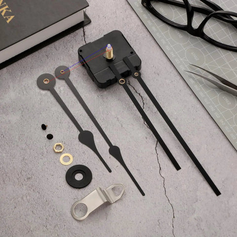 Clock Movement Mechanism With High Torque Long Shaft For Wall Clocks Replacement DIY Quartz Motor Includes Brackets Gasket Washer Hex Screw And Two Pairs Of Hands For Easy Repair