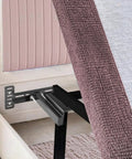 Heavy Duty Adjustable Headboard Bracket Kit In Sleek Black Metal mounted to a bed frame with a mattress in background