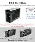 External Gpu Enclosure Featuring Thunderbolt 4 And 3 Plus Usb4 Compatibility Alongside A Robust 240W Psu, showcasing PCI-E 3.0x16 slots and all-aluminum casing.