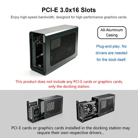 External Gpu Enclosure Featuring Thunderbolt 4 And 3 Plus Usb4 Compatibility Alongside A Robust 240W Psu, showcasing PCI-E 3.0x16 slots and all-aluminum casing.