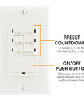 Push Button In Wall Countdown Timer Switch No Neutral Required Easy Install with six presets and on/off push button