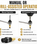 Rivet Nut Mandrel Head Set For Carbon Steel Tool Kit M3 To M12 With Threaded Inserts Pro Grade Heavy Duty Heads For Quick Installations And Precise Repairs For Professional Auto And Industrial Projects manual and drill-assisted use
