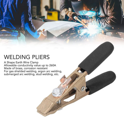 Solid Brass Grounding Work Clamp With 40mm Jaw For Big Current Welding Jobs Like Argon Arc And Sheath Use At The Shipyard Heavy Duty And Totally Ready To Hook Up.