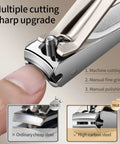 Close-up of a high-carbon steel nail clipper from the Five Piece Nail Clippers Set For Fingernails And Toenails Stainless Steel Manicure Pedicure Kit