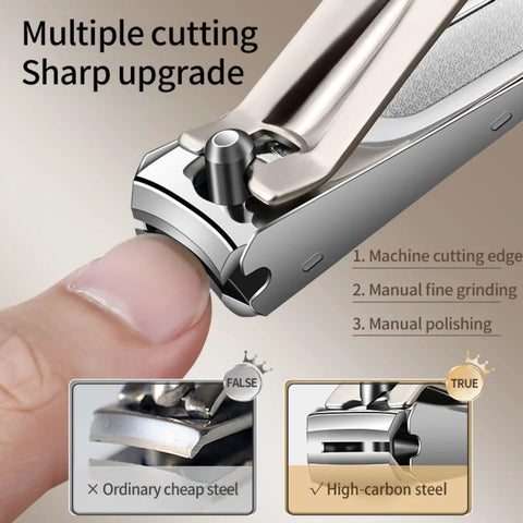 Close-up of a high-carbon steel nail clipper from the Five Piece Nail Clippers Set For Fingernails And Toenails Stainless Steel Manicure Pedicure Kit