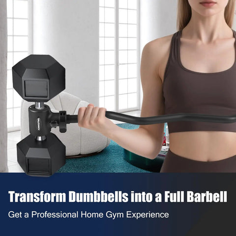 Turn Your Dumbbells Into A Full On Barbell With This EZ Curl Bar Adapter 200Lb Capacity Adjustable Weight Bar For Home Gym