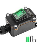 Durable Waterproof Boat Rocker Switch With Green Indicator Light For Boaters And Marine Setups DPST Inline Cord Switch 1 Outlet DC 12V To 24V On Off Button Includes Cable Gland For Easy Installation