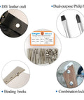 Image showing Slick Nickel Plated Chicago Binding Screws 80 Piece Assorted M5 Scrapbook Extender Post Set for leather crafting and book binding.