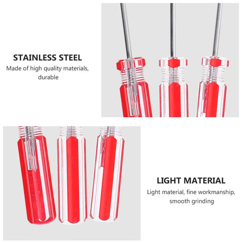 Triangle Head Screwdriver Set 6 Piece Lightweight Alloy Steel Hand Tools Red Go To DIY Home Repair Kit For Quick Fixes Multi Purpose Screwdrivers For Household And Repair Projects, red handles