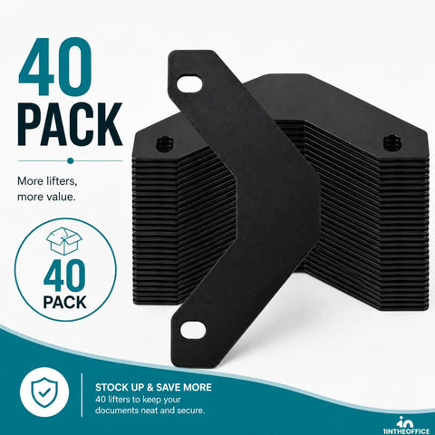 Slick Triangular Binder Sheet Lifters For Three Ring Binders Smooth Page Turners And Document Guards In Sharp Black Style total pack of 40