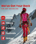 Hiker with 12L Hydration Backpack With 2L Water Bladder For Men And Women in snowy mountains, reflective straps visible