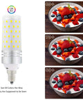 4 Pack E12 LED Bulbs 16W 100 Watt Equivalent Daylight White 6000K 1500 Lumen Non Dimmable Candelabra LED Bulbs showcase clarity