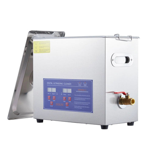 6.5 Liter Commercial Ultrasonic Cleaner With 40khz Kick And Built In Heater Hella Effective At Jewelry Watches Lab Parts Stainless Steel Tank Digital Timer Controls.