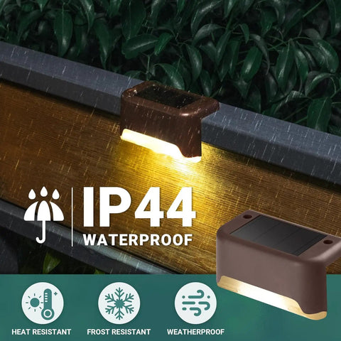 Heavy Duty Solar Deck Lights Outdoor 16 Pack Waterproof LED Step Lights For Stairs Fence Steps And Patio Railings, IP44 rated.