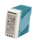 Straight Up Industrial Grade Switching Power Supply Delivering 12V At 5A For Led Arrays Telecom Rigs And Control Panels With Badass Efficiency And Rock Solid Universal AC Input, compact design with blue heat sink.