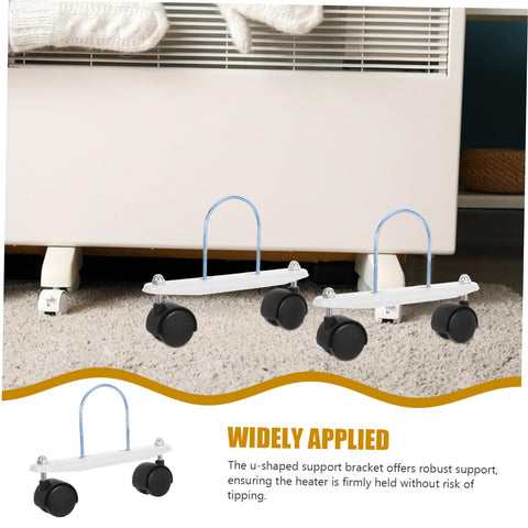 Heavy Duty Universal Replacement Heater Wheels With Smooth Swivel Casters For Oil Filled And Gas Space Heaters on support bracket.
