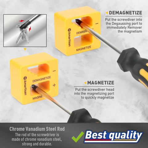 Image showing the magnetic screwdriver set with case 43 piece including slotted Phillips hex Pozidriv Torx precision drivers